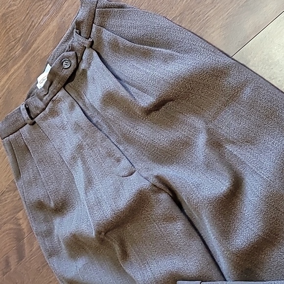 Vintage 90s Talbots petites Brown wool tweed High waisted pants Made in … - Picture 4 of 17